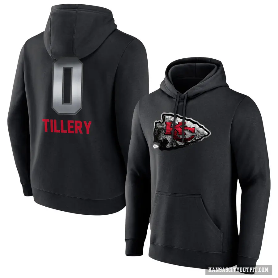 Men's ＃0 Jerry Tillery Kansas City Chiefs Black Midnight Mascot Pullover Hoodie