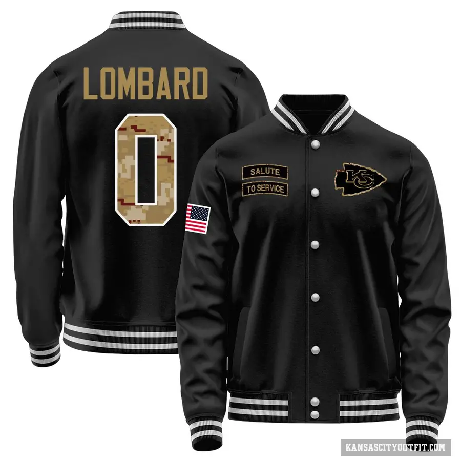 Men's ＃0 Joey Lombard Kansas City Chiefs Black Salute to Service Sideline Performance Jacket