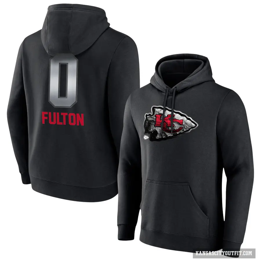 Men's ＃0 Kristian Fulton Kansas City Chiefs Black Midnight Mascot Pullover Hoodie