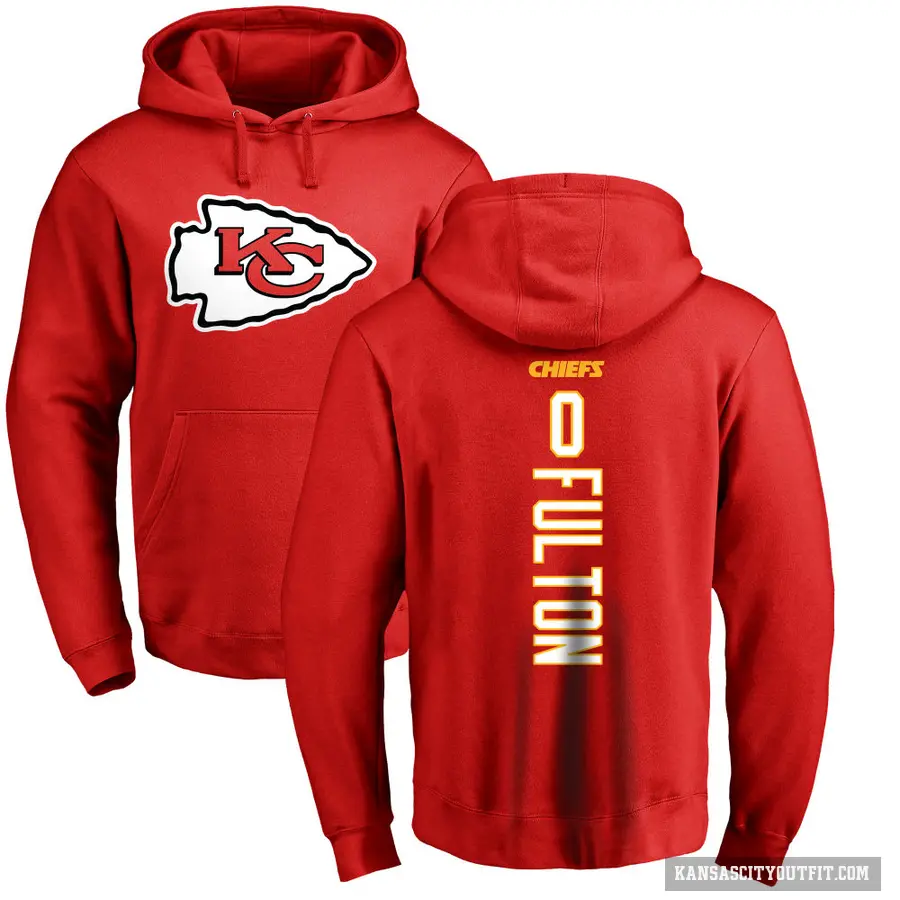 Men's ＃0 Kristian Fulton Kansas City Chiefs Red Pro Line Backer Pullover Hoodie