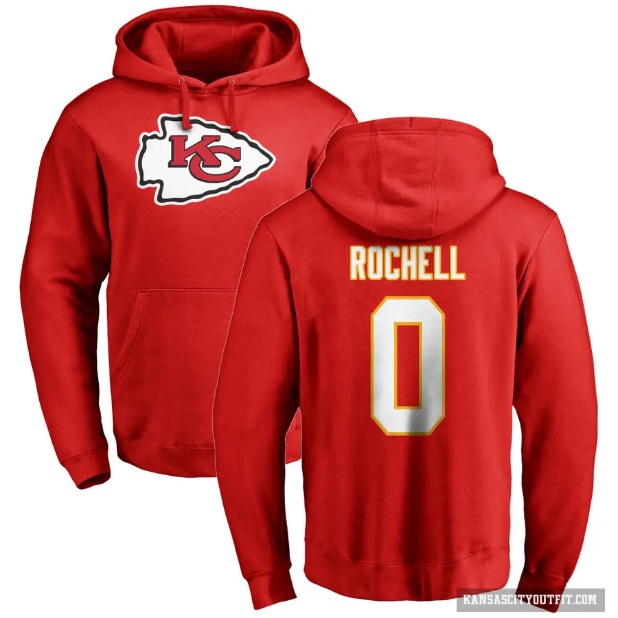 Men's ＃0 Robert Rochell Kansas City Chiefs Red Pro Line Logo Pullover Hoodie