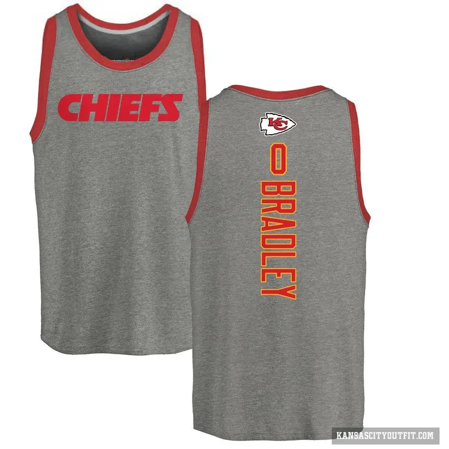 Men's ＃0 Shaun Bradley Kansas City Chiefs Ash Backer Tank Top