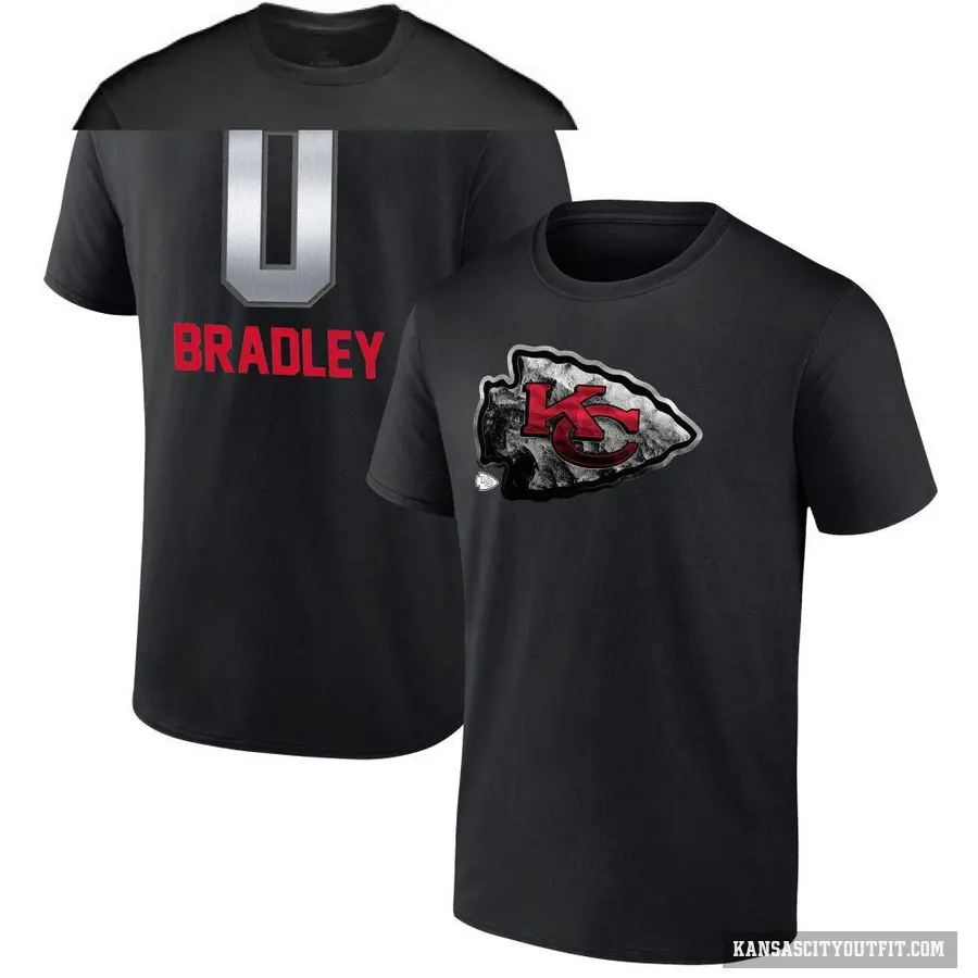 Men's ＃0 Shaun Bradley Kansas City Chiefs Black Midnight Mascot T-Shirt