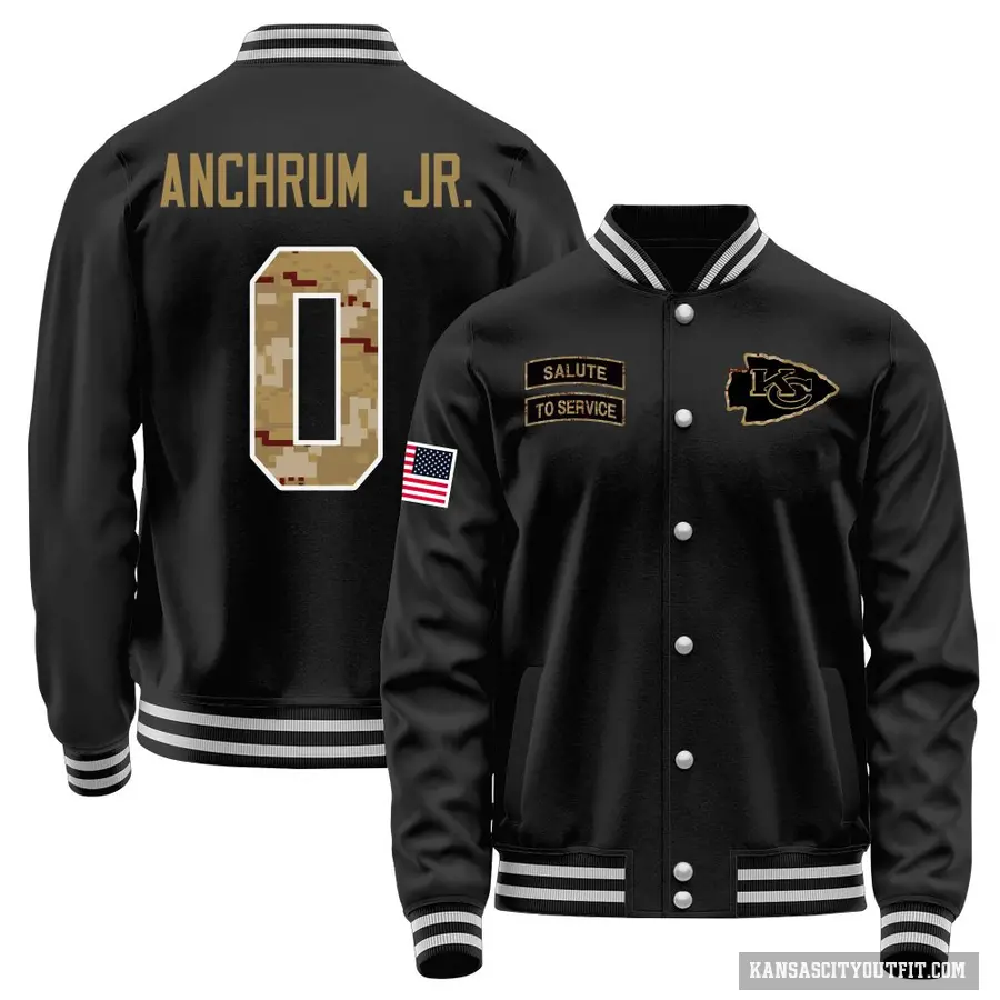 Men's ＃0 Tremayne Anchrum Jr. Kansas City Chiefs Black Salute to Service Sideline Performance Jacket