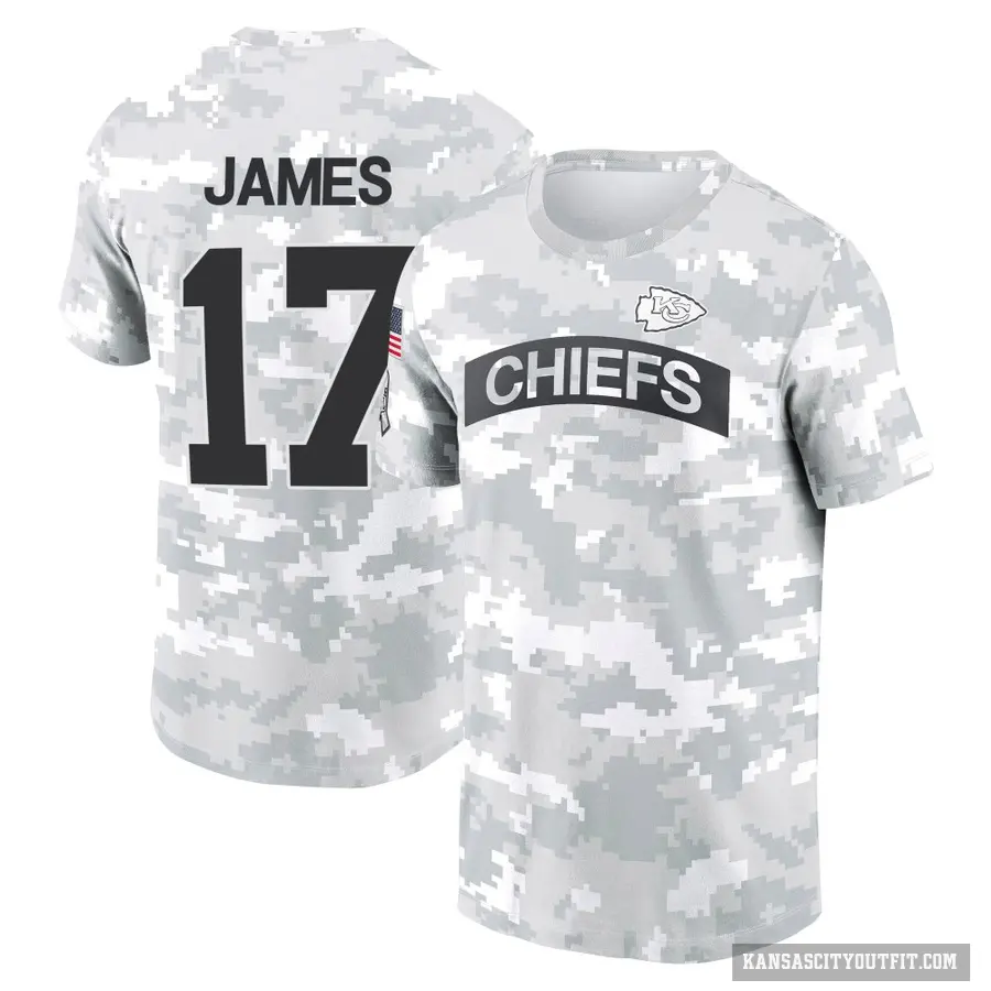 Men's ＃17 Richie James Kansas City Chiefs Camo Arctic 2024 Salute to Service Performance T-Shirt