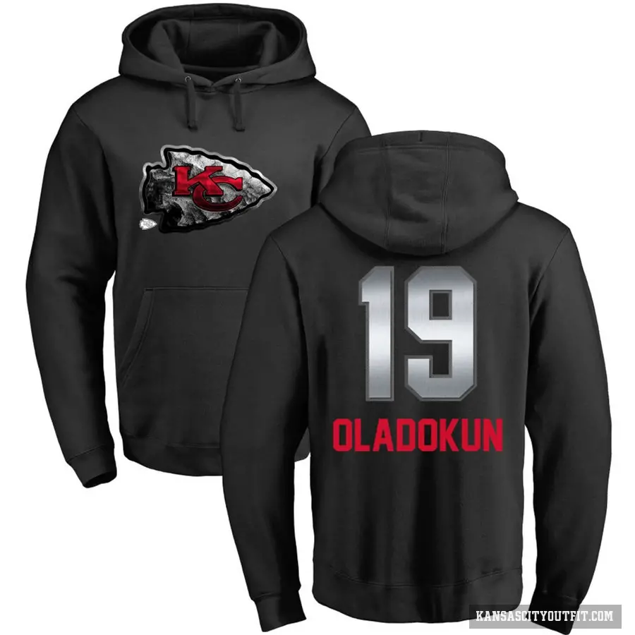 Men's ＃19 Chris Oladokun Kansas City Chiefs Black Midnight Mascot Pullover Hoodie
