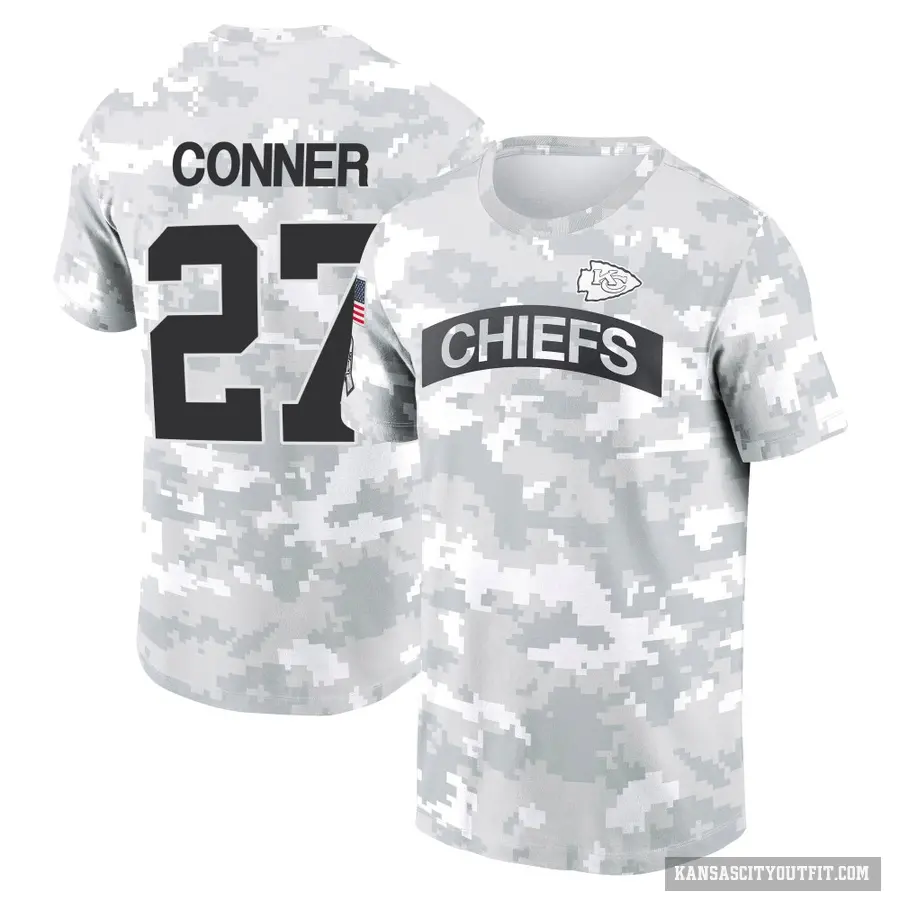 Men's ＃27 Chamarri Conner Kansas City Chiefs Camo Arctic 2024 Salute to Service Performance T-Shirt
