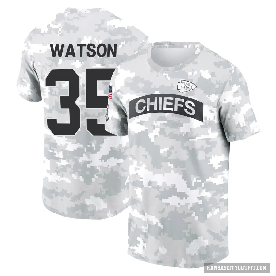 Men's ＃35 Jaylen Watson Kansas City Chiefs Camo Arctic 2024 Salute to Service Performance T-Shirt
