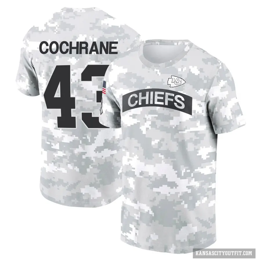 Men's ＃43 Jack Cochrane Kansas City Chiefs Camo Arctic 2024 Salute to Service Performance T-Shirt