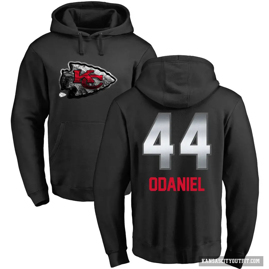 Men's ＃44 Dorian O'Daniel Kansas City Chiefs Black Midnight Mascot Pullover Hoodie