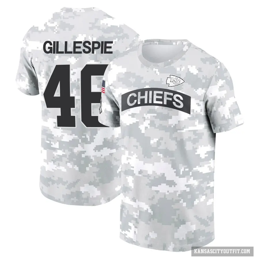 Men's ＃46 Tyree Gillespie Kansas City Chiefs Camo Arctic 2024 Salute to Service Performance T-Shirt