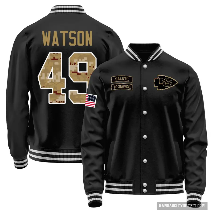 Men's ＃49 Tre Watson Kansas City Chiefs Black Salute to Service Sideline Performance Jacket