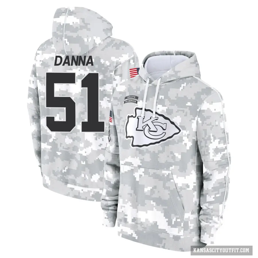 Men's ＃51 Mike Danna Kansas City Chiefs Arctic Camo 2024 Salute to Service Club Fleece Pullover Hoodie