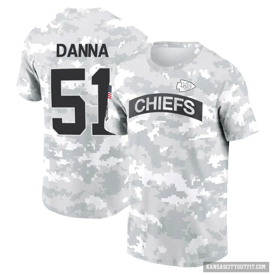 Men's ＃51 Mike Danna Kansas City Chiefs Camo Arctic 2024 Salute to Service Performance T-Shirt