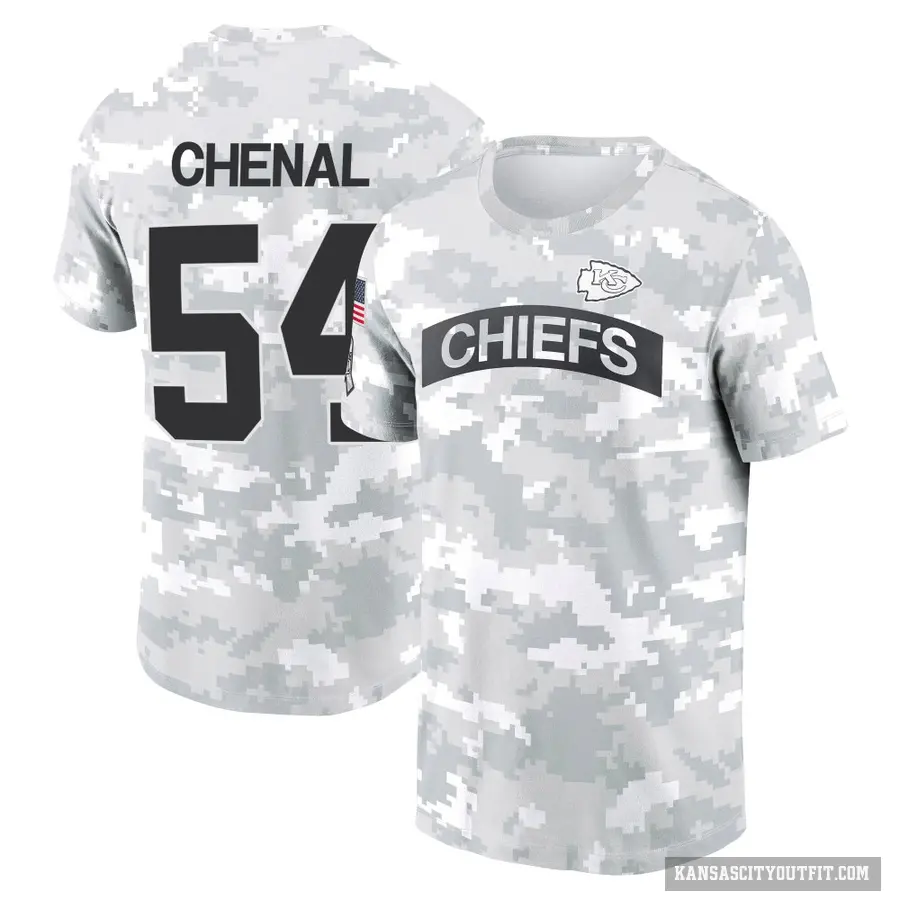 Men's ＃54 Leo Chenal Kansas City Chiefs Camo Arctic 2024 Salute to Service Performance T-Shirt