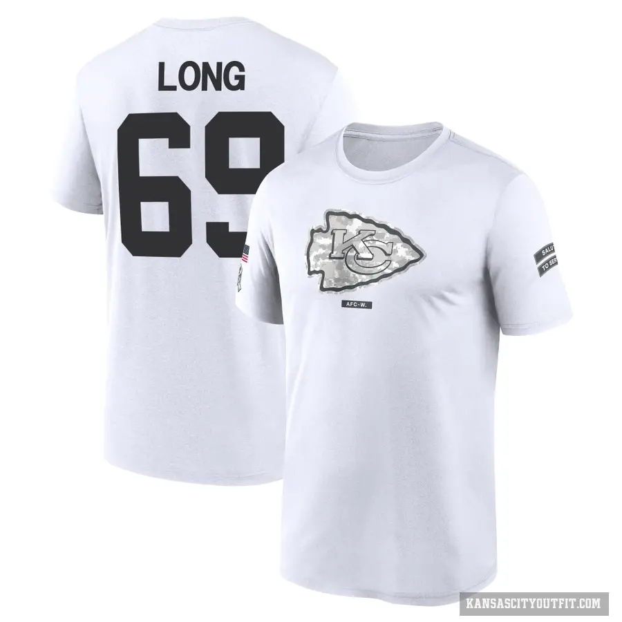 Men's ＃69 Kyle Long Kansas City Chiefs White 2024 Salute to Service Performance T-Shirt