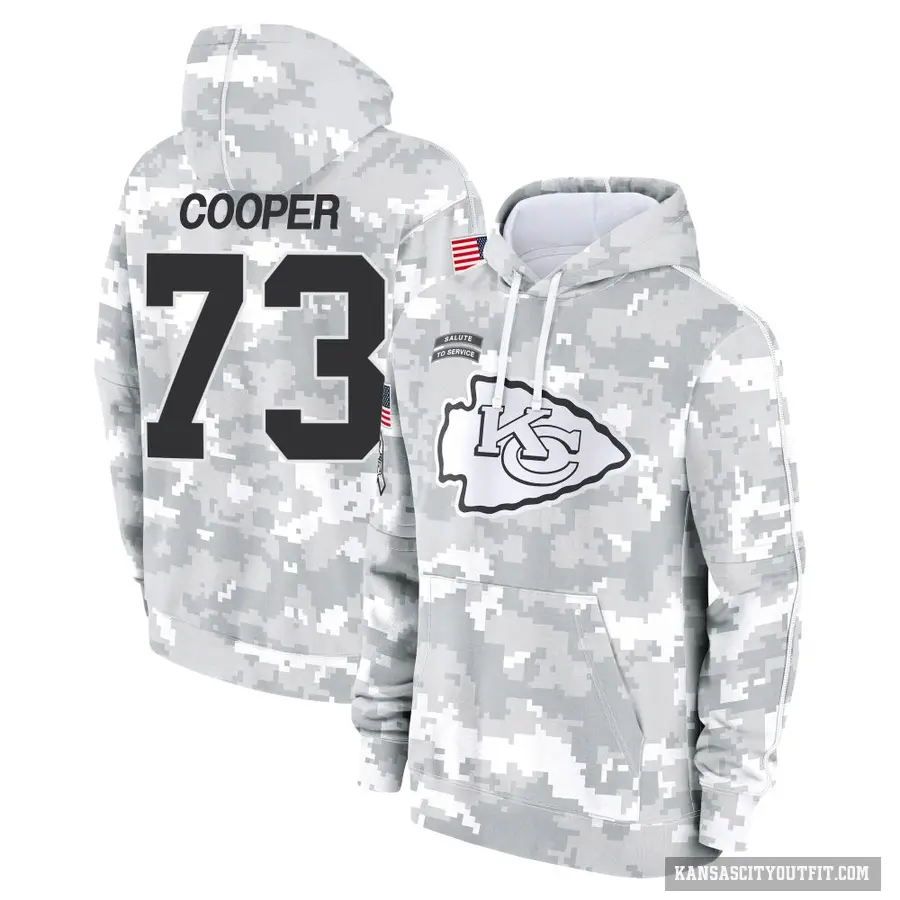 Men's ＃73 Dalton Cooper Kansas City Chiefs Arctic Camo 2024 Salute to Service Club Fleece Pullover Hoodie
