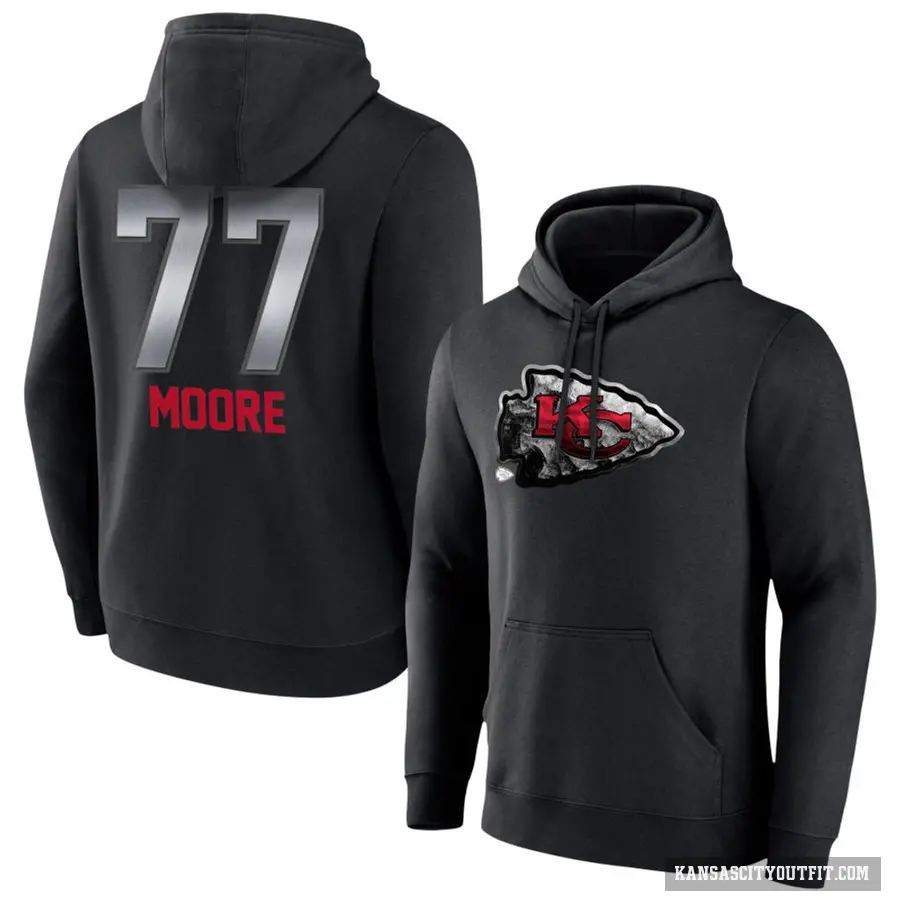 Men's ＃77 Jaylon Moore Kansas City Chiefs Black Midnight Mascot Pullover Hoodie