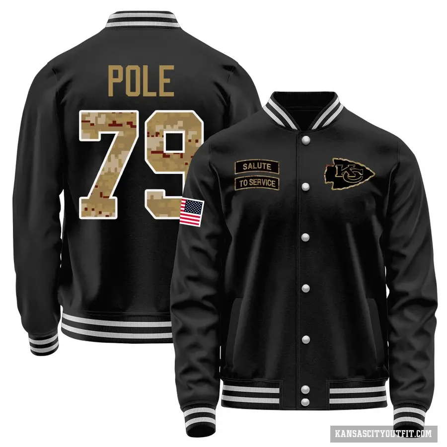 Men's ＃79 Esa Pole Kansas City Chiefs Black Salute to Service Sideline Performance Jacket