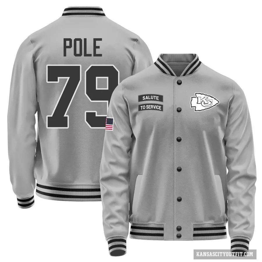 Men's ＃79 Esa Pole Kansas City Chiefs Gray Salute to Service Performance Jacket