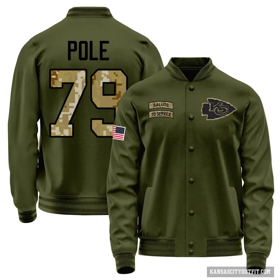 Men's ＃79 Esa Pole Kansas City Chiefs Olive Salute to Service Sideline Performance Jacket