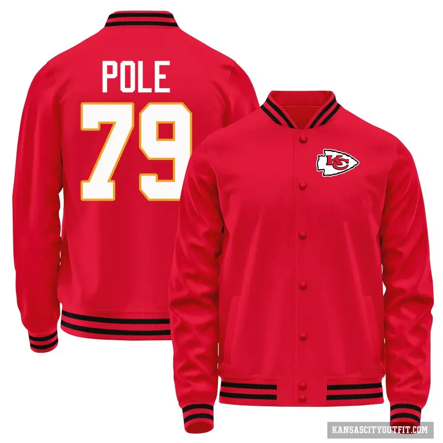 Men's ＃79 Esa Pole Kansas City Chiefs Red Full-Snap Name & Number Jacket