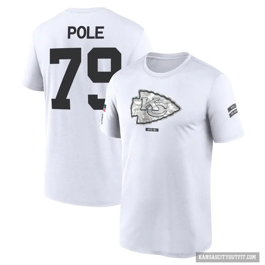 Men's ＃79 Esa Pole Kansas City Chiefs White 2024 Salute to Service Performance T-Shirt