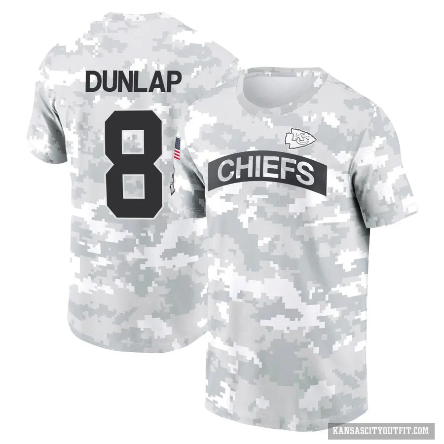 Men's ＃8 Carlos Dunlap Kansas City Chiefs Camo Arctic 2024 Salute to Service Performance T-Shirt