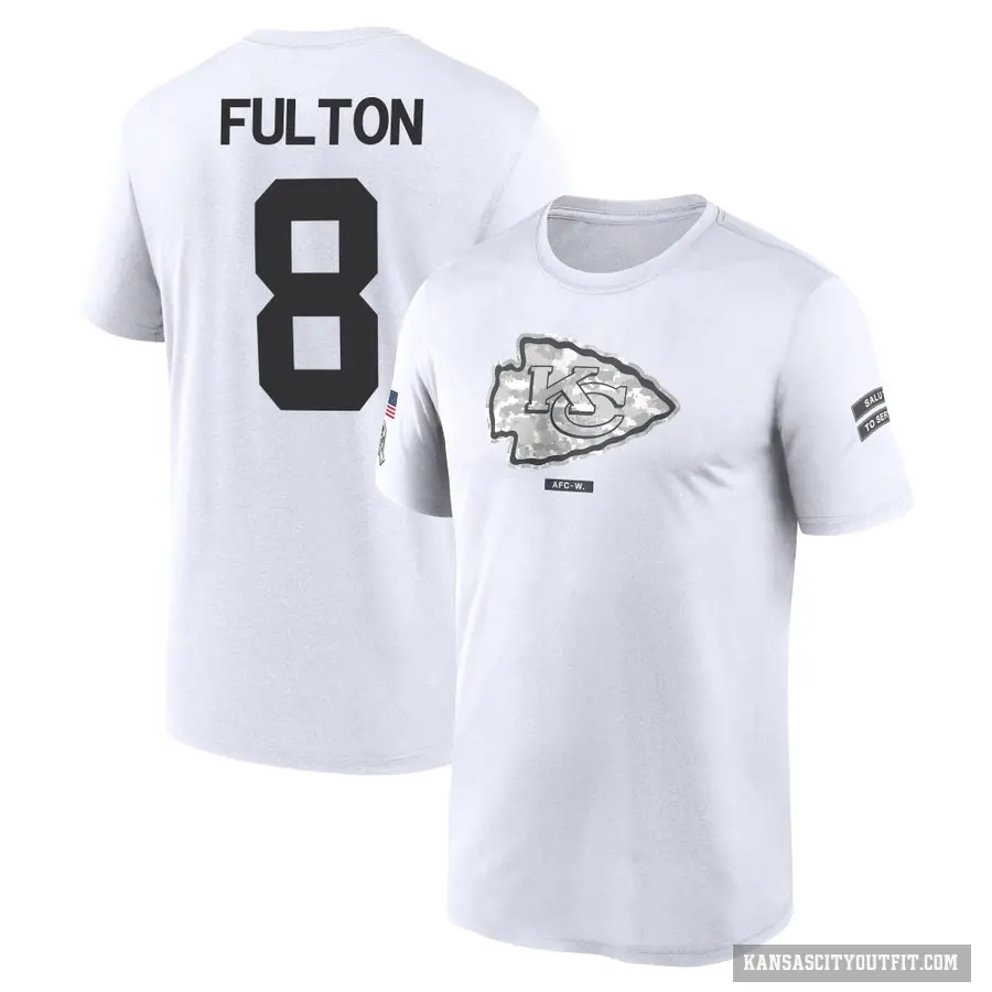 Men's ＃8 Kristian Fulton Kansas City Chiefs White 2024 Salute to Service Performance T-Shirt