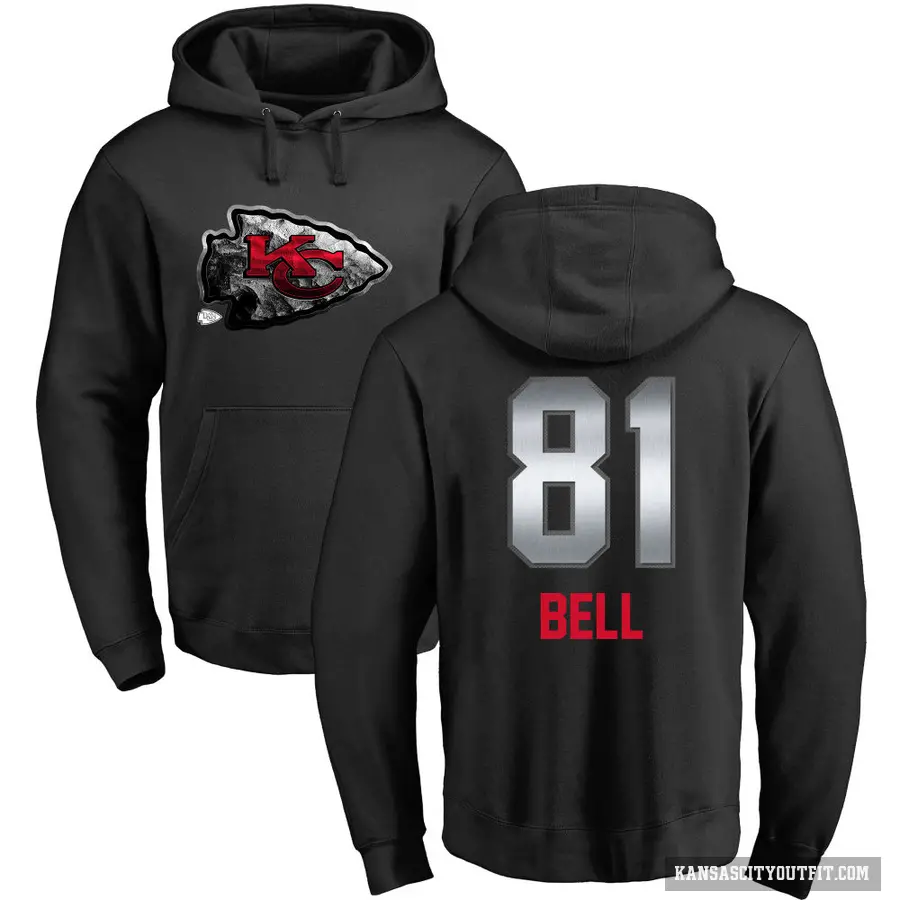 Men's ＃81 Blake Bell Kansas City Chiefs Black Midnight Mascot Pullover Hoodie