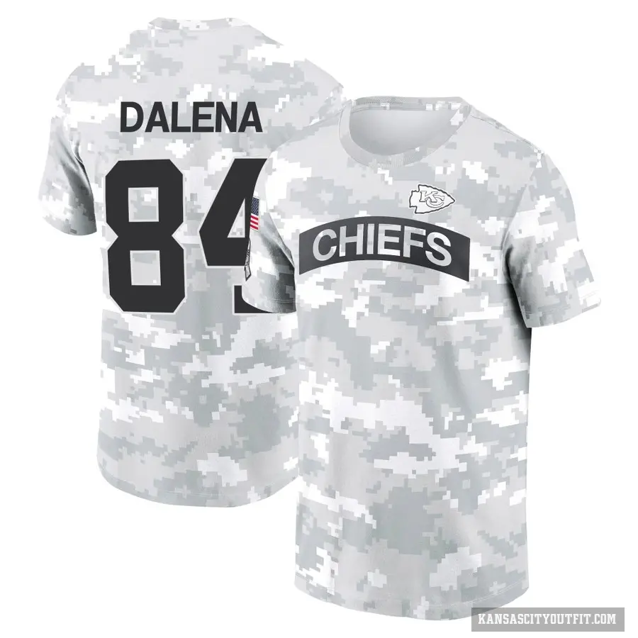 Men's ＃84 Mac Dalena Kansas City Chiefs Camo Arctic 2024 Salute to Service Performance T-Shirt