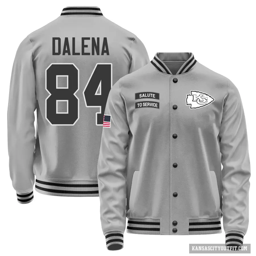 Men's ＃84 Mac Dalena Kansas City Chiefs Gray Salute to Service Performance Jacket