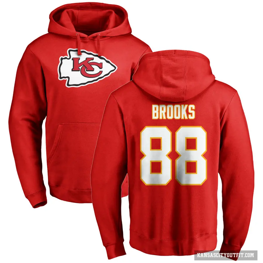 Men's ＃88 Phillip Brooks Kansas City Chiefs Red Pro Line Logo Pullover Hoodie