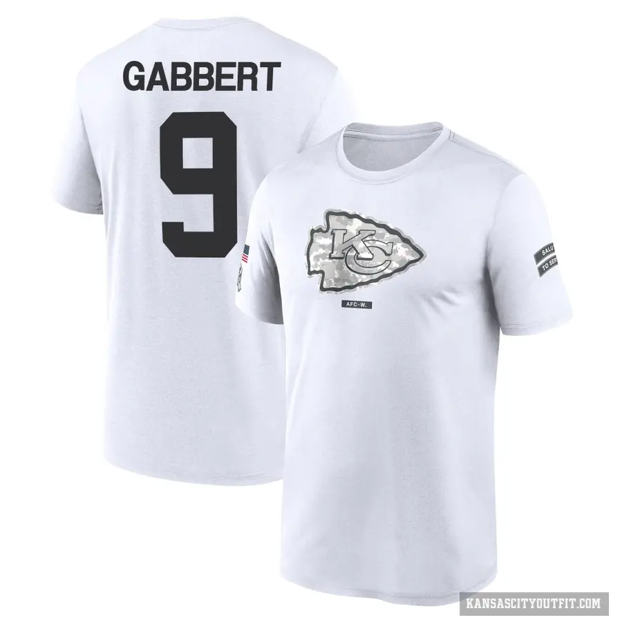 Men's ＃9 Blaine Gabbert Kansas City Chiefs White 2024 Salute to Service Performance T-Shirt