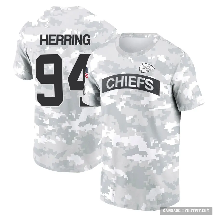 Men's ＃94 Malik Herring Kansas City Chiefs Camo Arctic 2024 Salute to Service Performance T-Shirt