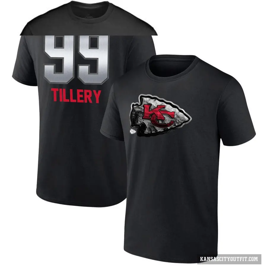 Men's ＃99 Jerry Tillery Kansas City Chiefs Black Midnight Mascot T-Shirt