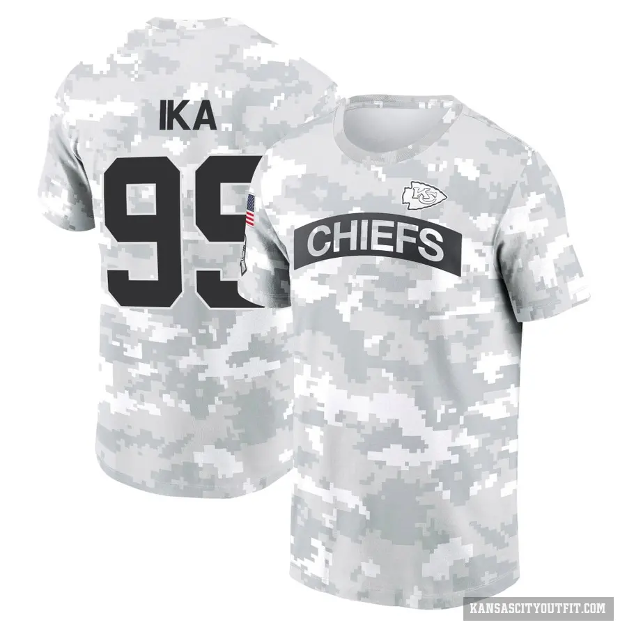 Men's ＃99 Siaki Ika Kansas City Chiefs Camo Arctic 2024 Salute to Service Performance T-Shirt