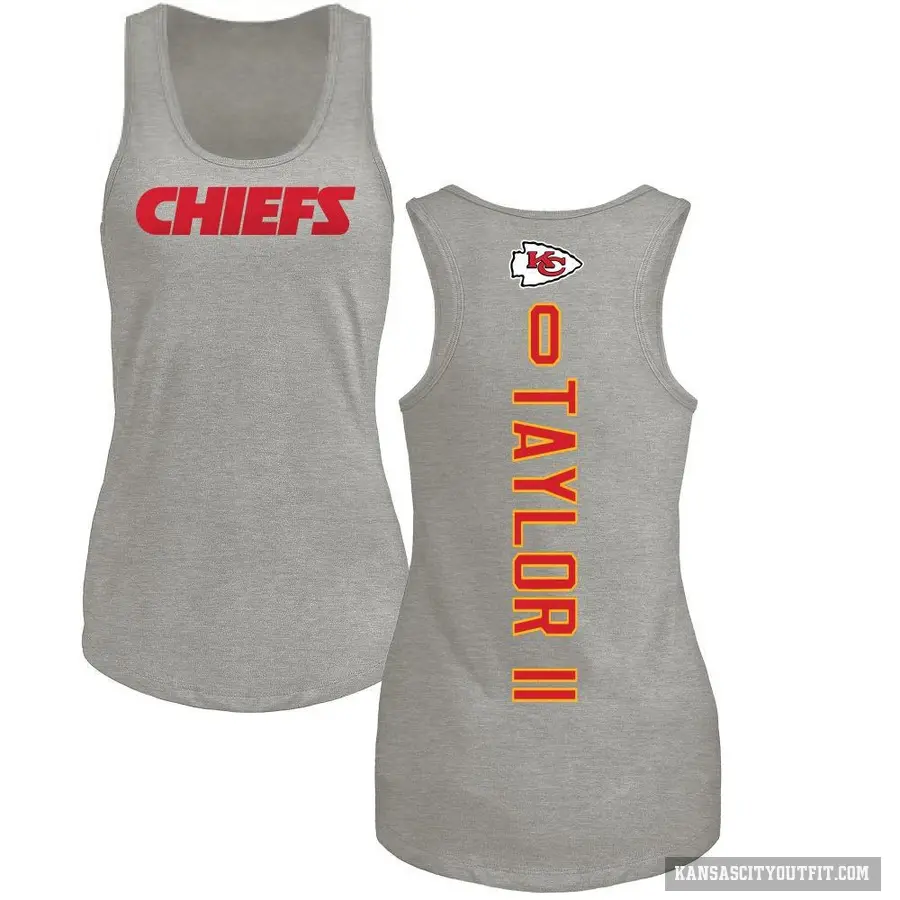 Women's ＃0 Jason Taylor II Kansas City Chiefs Ash Backer Tank Top