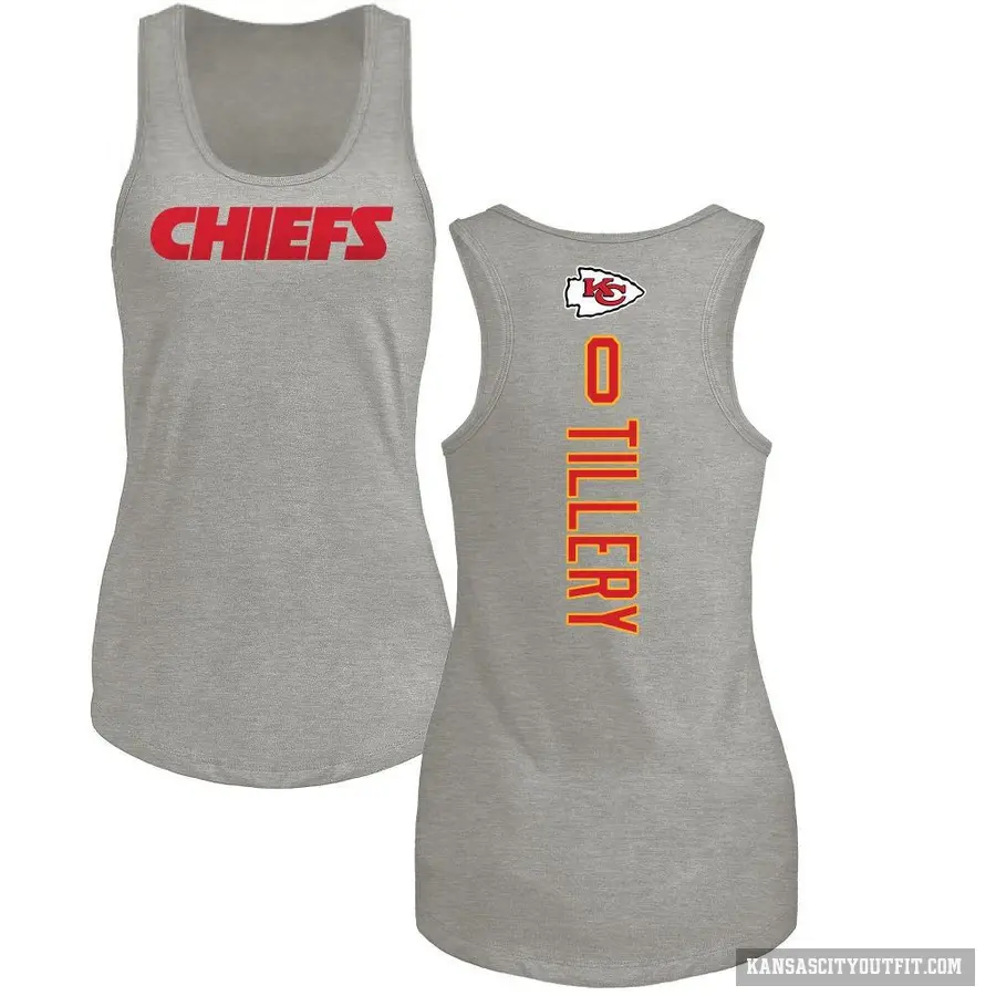 Women's ＃0 Jerry Tillery Kansas City Chiefs Ash Backer Tank Top