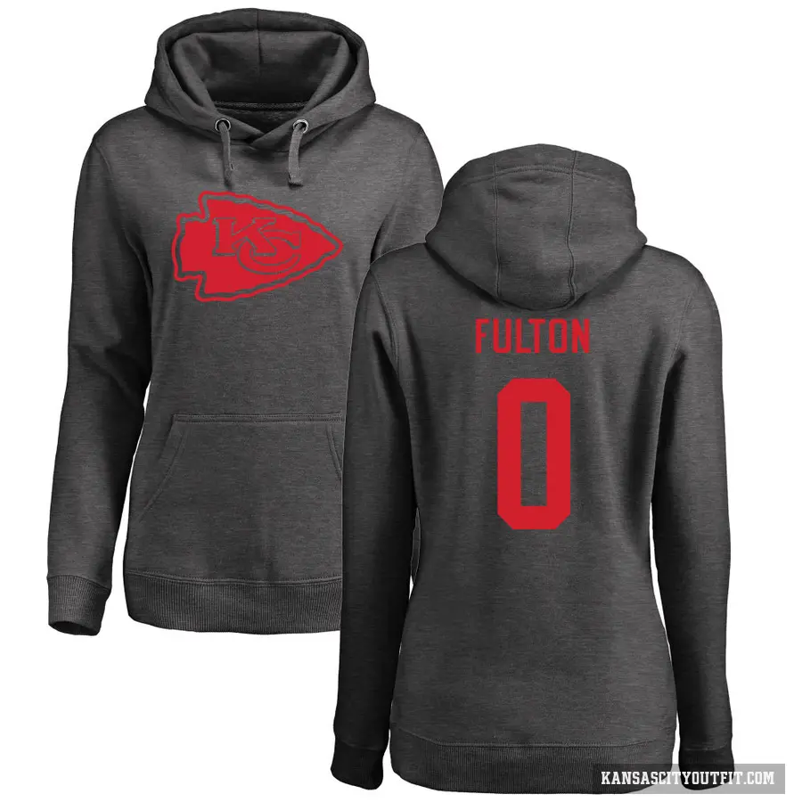 Women's ＃0 Kristian Fulton Kansas City Chiefs Pro Line by Branded Ash One Color Pullover Hoodie