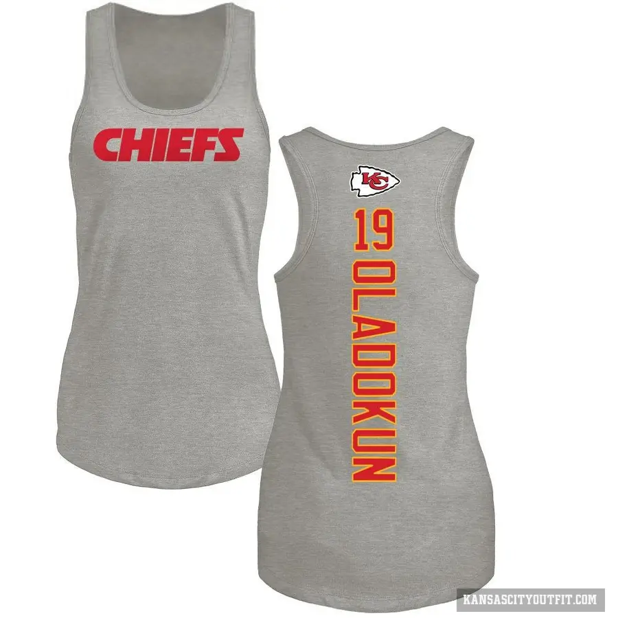 Women's ＃19 Chris Oladokun Kansas City Chiefs Ash Backer Tank Top