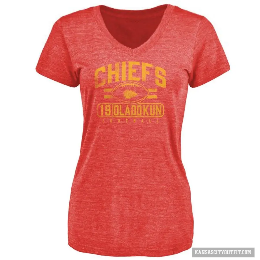 Women's ＃19 Chris Oladokun Kansas City Chiefs Red Flanker T-Shirt