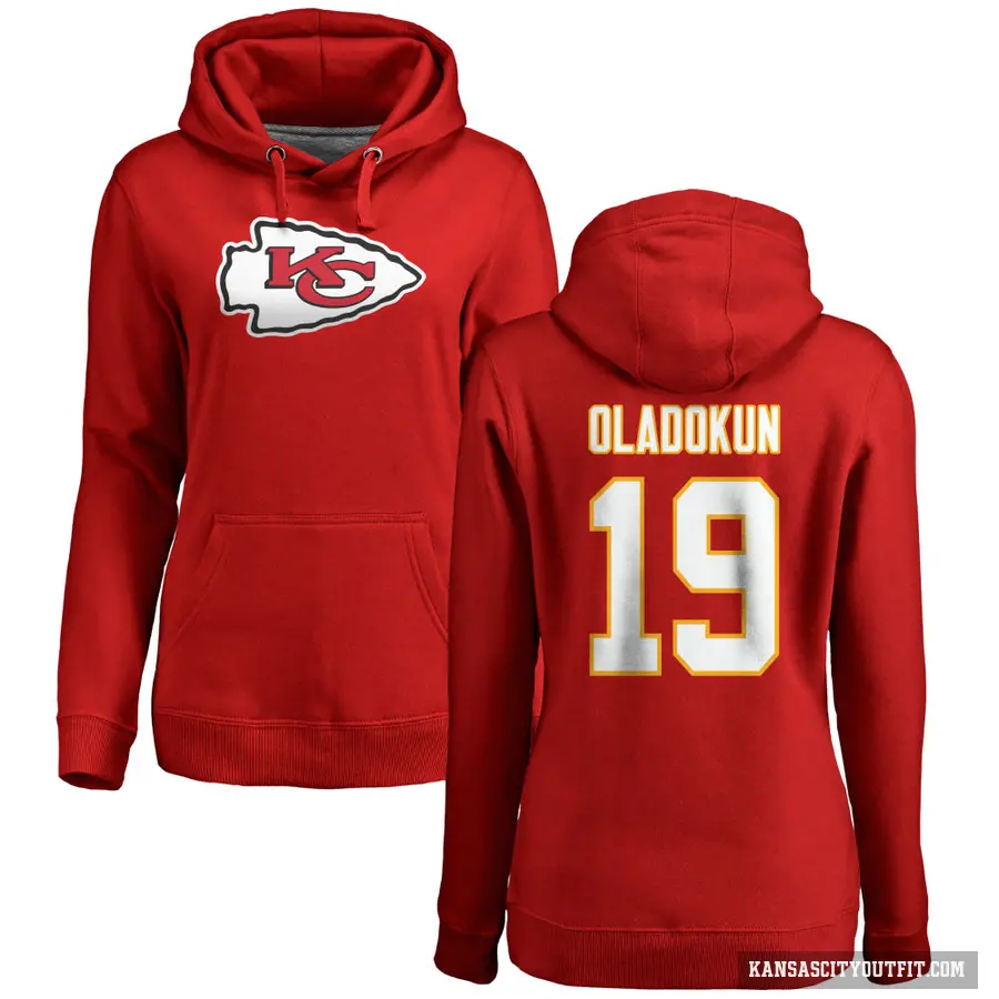 Women's ＃19 Chris Oladokun Kansas City Chiefs Red Pro Line Logo Pullover Hoodie