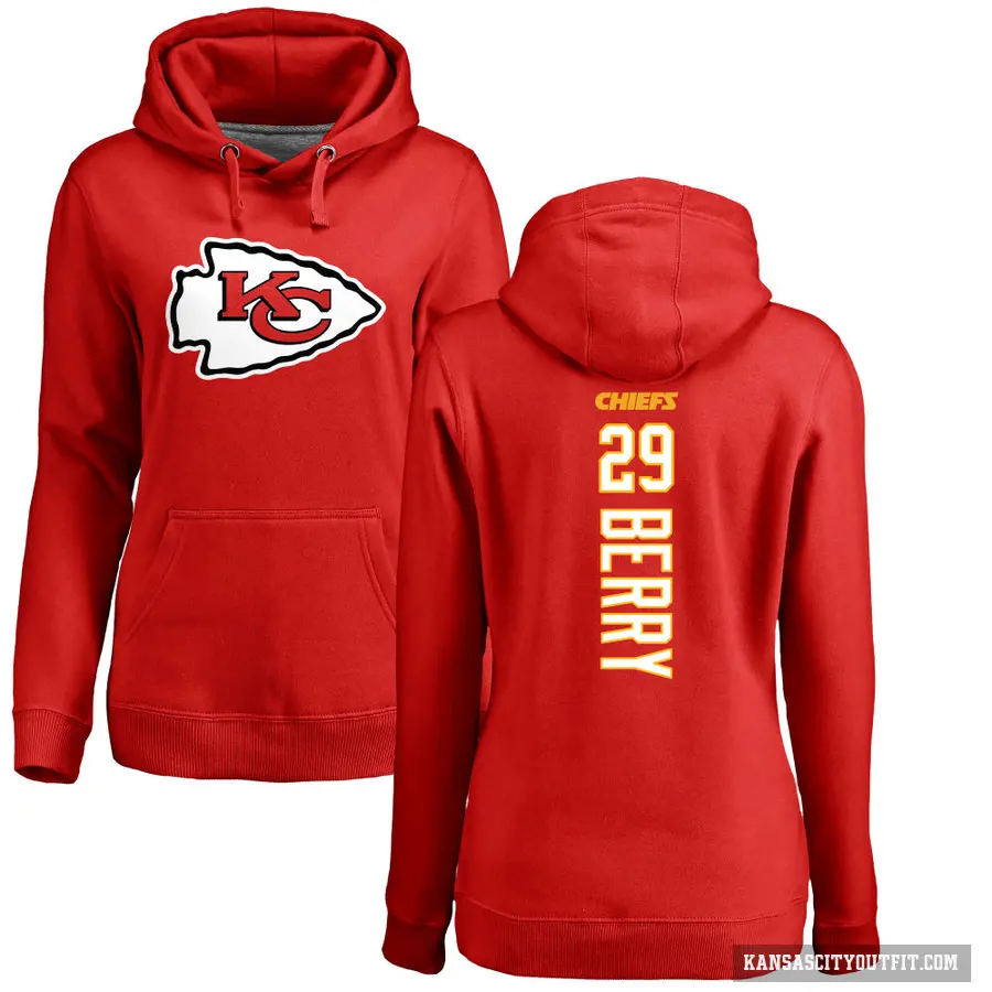 Women's ＃29 Eric Berry Kansas City Chiefs Red Pro Line Backer Pullover Hoodie
