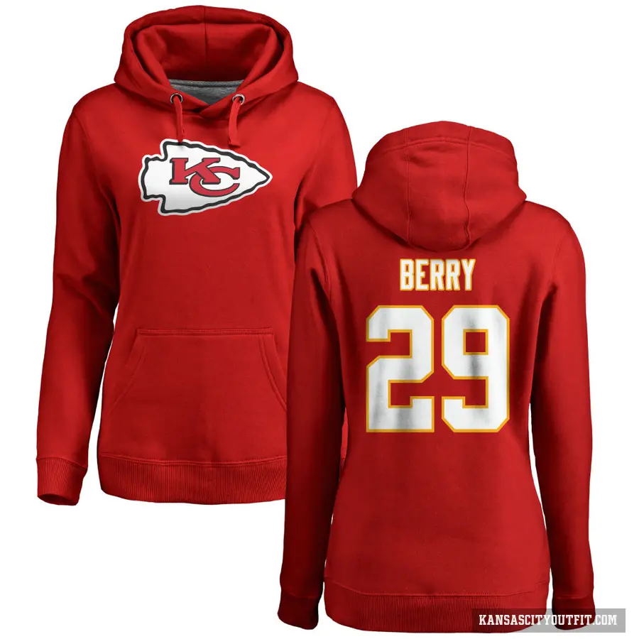 Women's ＃29 Eric Berry Kansas City Chiefs Red Pro Line Logo Pullover Hoodie