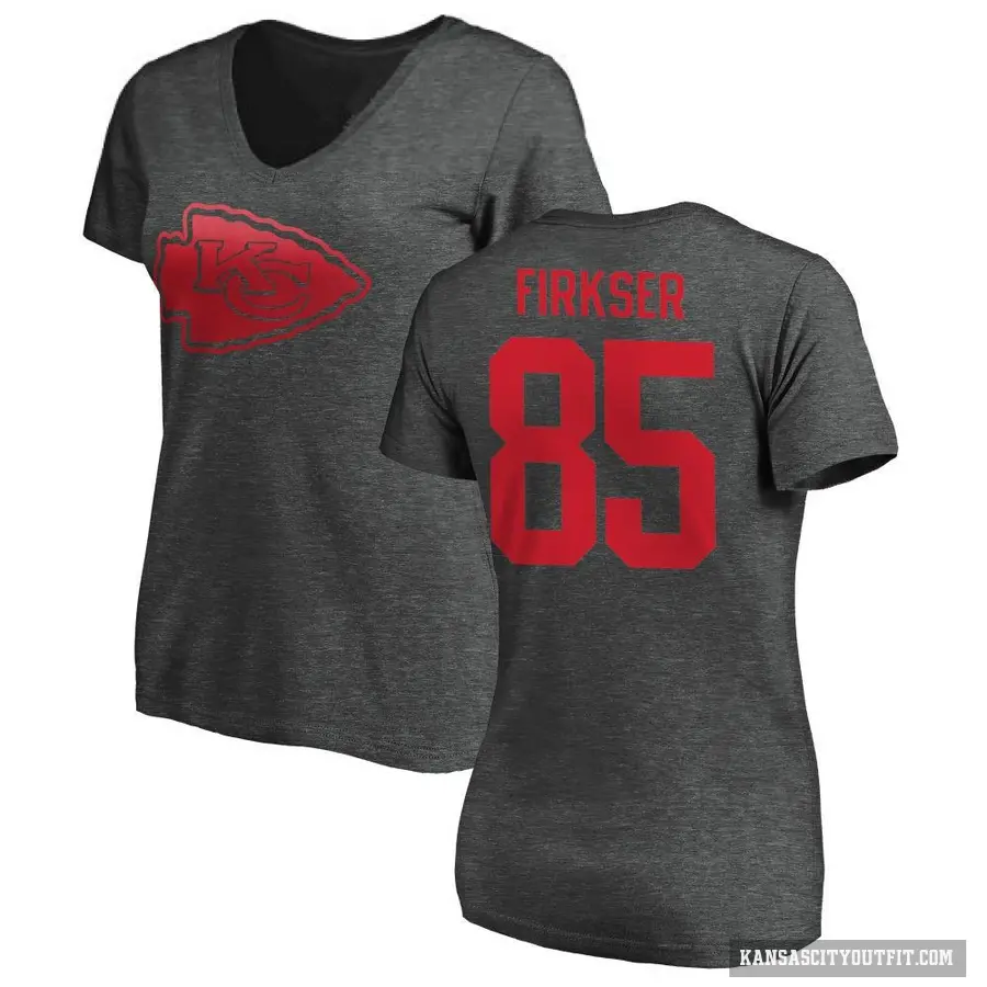 Women's ＃85 Anthony Firkser Kansas City Chiefs Ash One Color T-Shirt