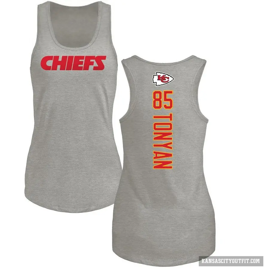 Women's ＃85 Robert Tonyan Kansas City Chiefs Ash Backer Tank Top