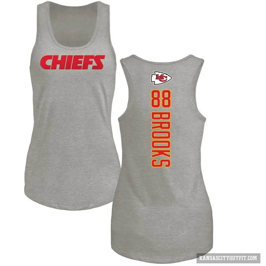 Women's ＃88 Phillip Brooks Kansas City Chiefs Ash Backer Tank Top