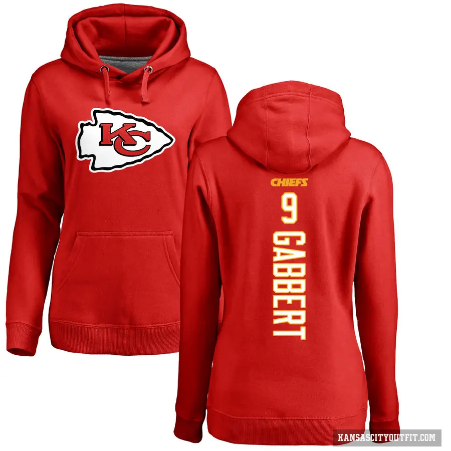 Women's ＃9 Blaine Gabbert Kansas City Chiefs Red Pro Line Backer Pullover Hoodie
