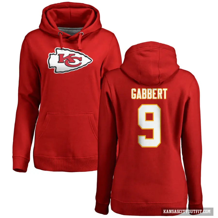 Women's ＃9 Blaine Gabbert Kansas City Chiefs Red Pro Line Logo Pullover Hoodie